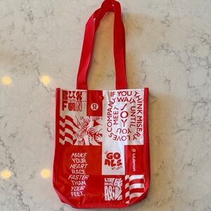 Lululemon Athletica Vibrant Red Graphic Reusable Bag